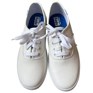 NEW Keds Champion Leather‎ Sneakers White Lace Up Low Top Women's Size 5.5
